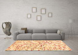 Machine Washable Southwestern Orange Country Area Rugs in a Living Room, wshcon698org