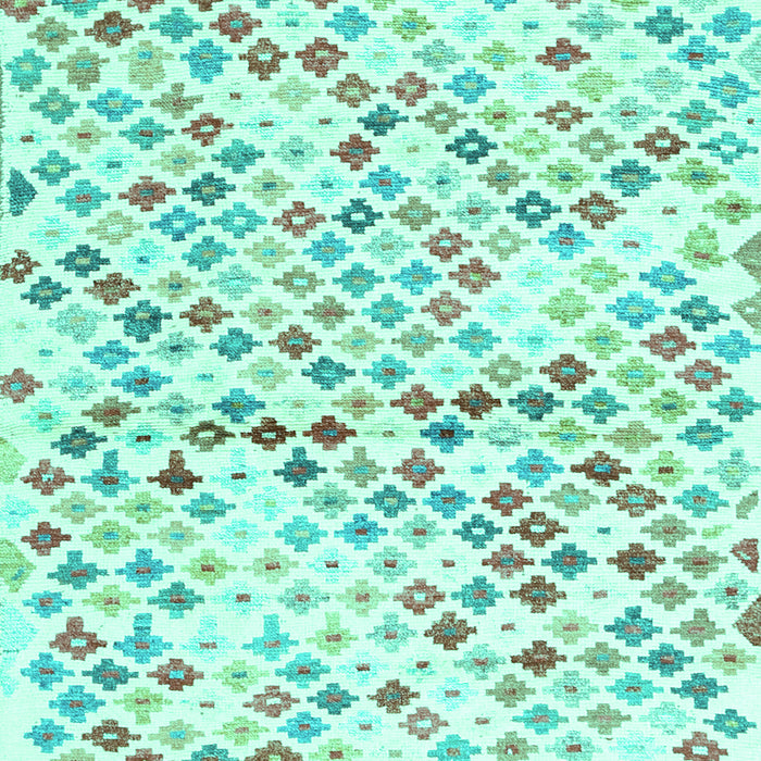 Machine Washable Southwestern Turquoise Country Area Rugs, wshcon698turq