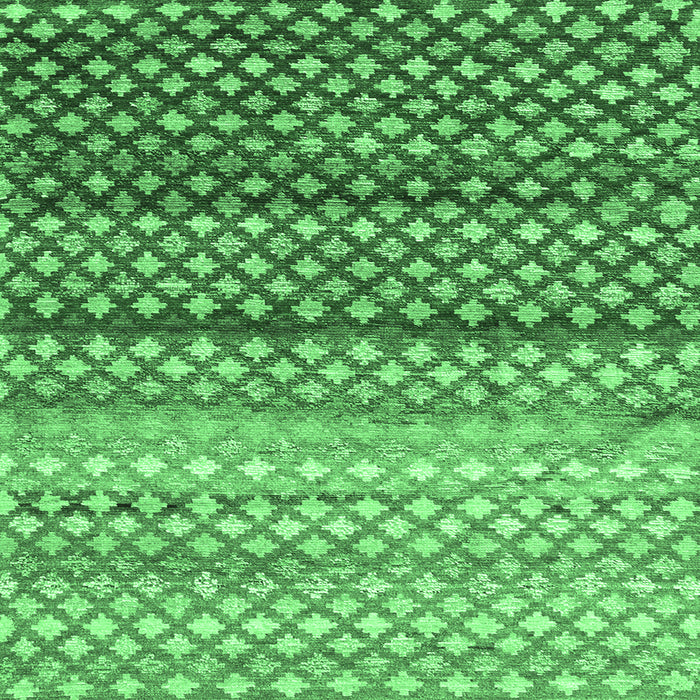 Square Machine Washable Oriental Emerald Green Traditional Area Rugs, wshcon699emgrn