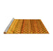 Sideview of Machine Washable Oriental Yellow Traditional Rug, wshcon699yw