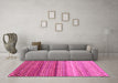 Machine Washable Oriental Pink Traditional Rug in a Living Room, wshcon699pnk