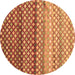 Round Machine Washable Oriental Brown Traditional Rug, wshcon699brn