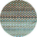 Round Oriental Light Blue Traditional Rug, con699lblu