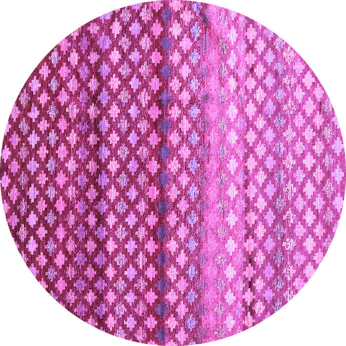 Round Oriental Purple Traditional Rug, con699pur