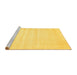 Sideview of Machine Washable Abstract Yellow Contemporary Rug, wshcon69yw