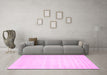 Machine Washable Abstract Pink Contemporary Rug in a Living Room, wshcon69pnk