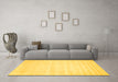 Machine Washable Abstract Yellow Contemporary Rug in a Living Room, wshcon69yw