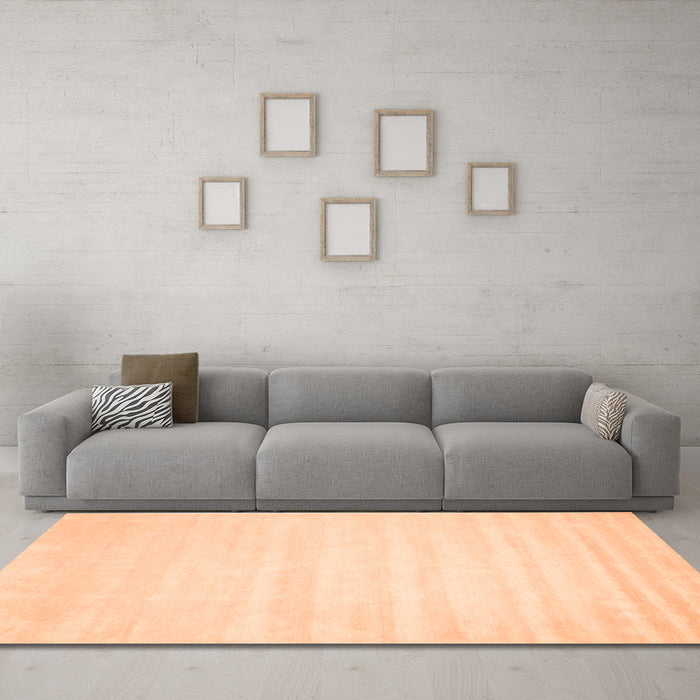Machine Washable Abstract Orange Contemporary Area Rugs in a Living Room, wshcon69org
