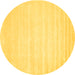 Round Abstract Yellow Contemporary Rug, con69yw