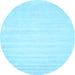 Round Abstract Light Blue Contemporary Rug, con69lblu