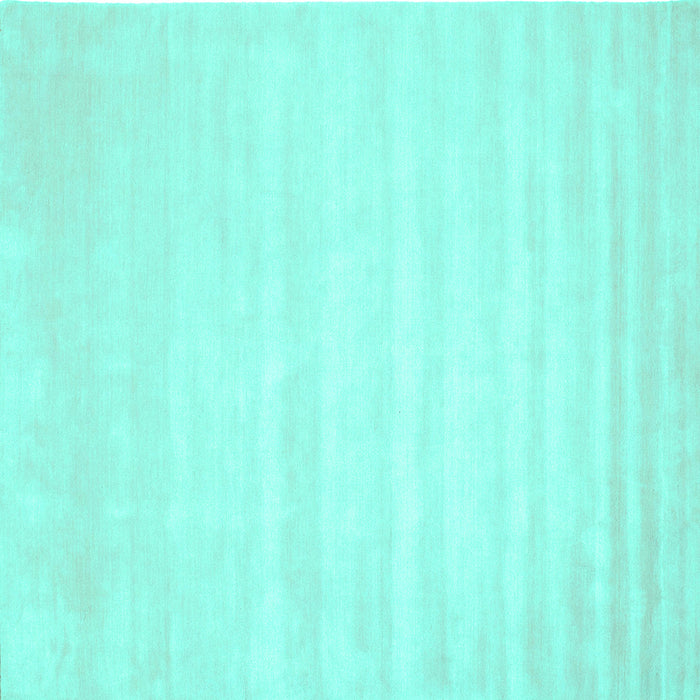 Square Machine Washable Abstract Turquoise Contemporary Area Rugs, wshcon69turq