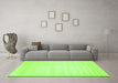 Machine Washable Abstract Green Contemporary Area Rugs in a Living Room,, wshcon69grn
