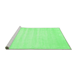 Sideview of Machine Washable Abstract Emerald Green Contemporary Area Rugs, wshcon69emgrn