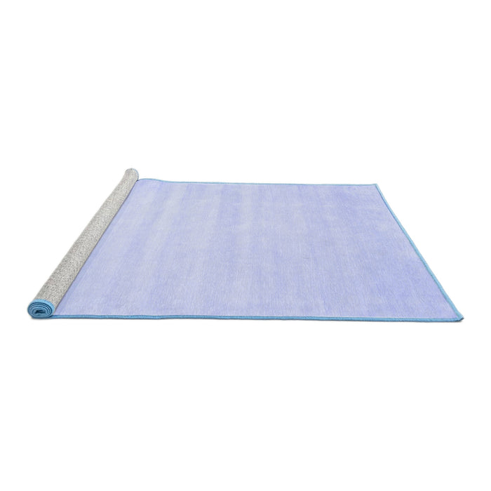 Sideview of Machine Washable Abstract Blue Contemporary Rug, wshcon69blu