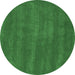 Round Abstract Emerald Green Contemporary Rug, con6emgrn