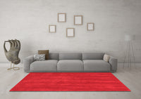 Machine Washable Abstract Red Contemporary Rug, wshcon6red