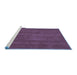 Sideview of Machine Washable Abstract Blue Contemporary Rug, wshcon6blu