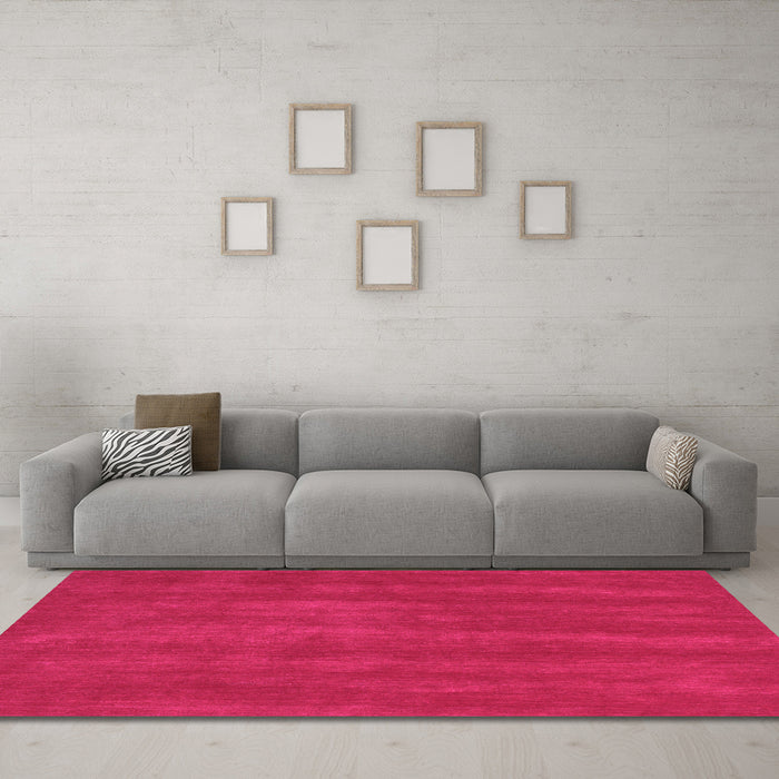 Machine Washable Abstract Pink Contemporary Rug in a Living Room, wshcon6pnk