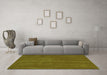 Machine Washable Abstract Green Contemporary Area Rugs in a Living Room,, wshcon6grn