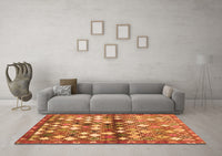 Machine Washable Southwestern Orange Country Rug, wshcon700org