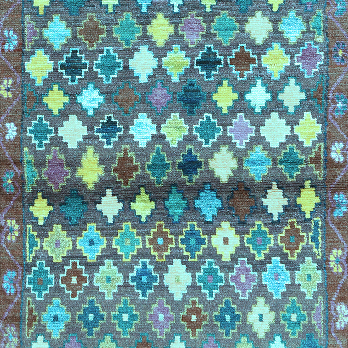 Machine Washable Southwestern Light Blue Country Rug, wshcon700lblu