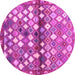 Round Machine Washable Southwestern Pink Country Rug, wshcon700pnk