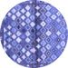 Round Southwestern Blue Country Rug, con700blu