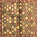 Square Southwestern Brown Country Rug, con700brn