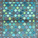 Square Southwestern Light Blue Country Rug, con700lblu