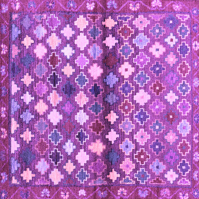 Square Machine Washable Southwestern Purple Country Area Rugs, wshcon700pur