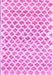Machine Washable Abstract Pink Contemporary Rug, wshcon701pnk