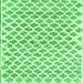 Square Abstract Emerald Green Contemporary Rug, con701emgrn