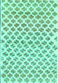 Abstract Turquoise Contemporary Rug, con701turq