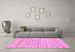 Machine Washable Abstract Pink Contemporary Rug in a Living Room, wshcon701pnk