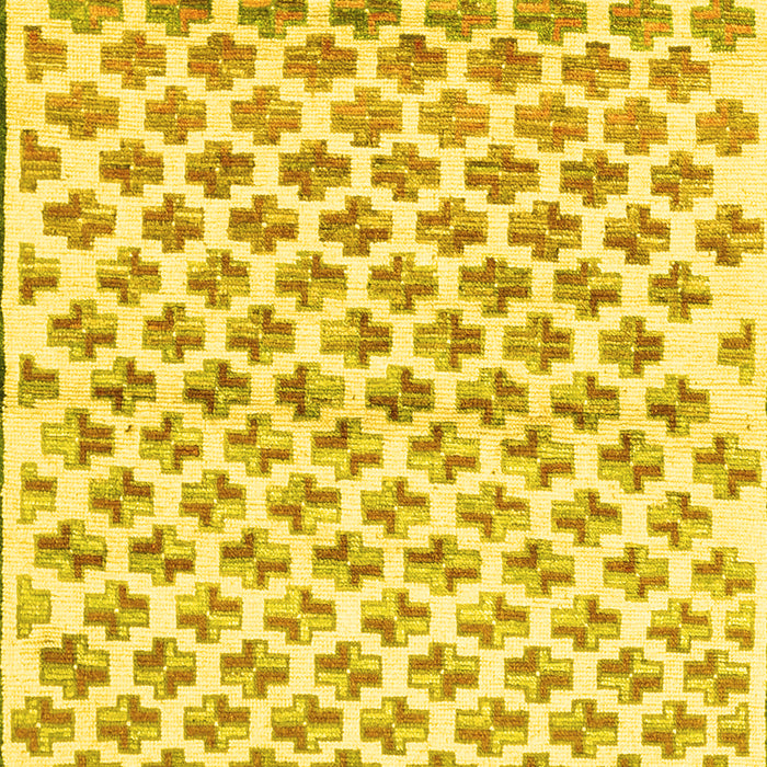Machine Washable Abstract Yellow Contemporary Rug, wshcon701yw