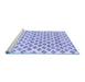 Sideview of Machine Washable Abstract Blue Contemporary Rug, wshcon701blu