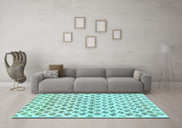 Machine Washable Abstract Light Blue Contemporary Rug, wshcon701lblu