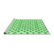 Sideview of Machine Washable Abstract Emerald Green Contemporary Area Rugs, wshcon701emgrn