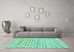 Machine Washable Abstract Turquoise Contemporary Area Rugs in a Living Room,, wshcon701turq