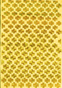 Abstract Yellow Contemporary Rug, con701yw