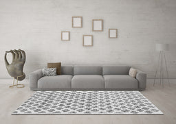 Machine Washable Abstract Gray Contemporary Rug in a Living Room,, wshcon701gry