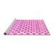 Sideview of Machine Washable Abstract Pink Contemporary Rug, wshcon701pnk