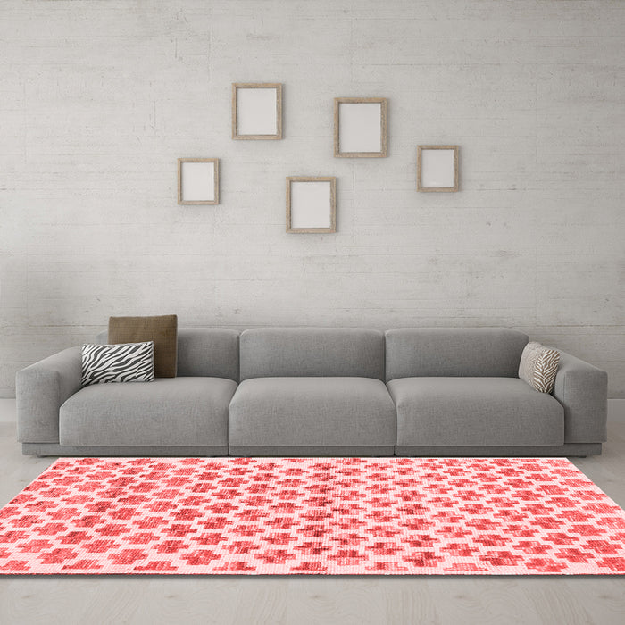 Contemporary Red Washable Rugs
