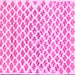 Square Machine Washable Abstract Pink Contemporary Rug, wshcon701pnk