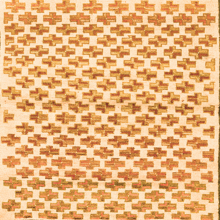 Round Machine Washable Abstract Orange Contemporary Area Rugs, wshcon701org