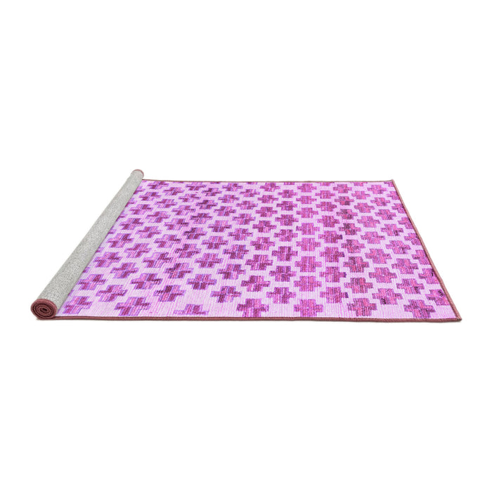 Sideview of Machine Washable Abstract Purple Contemporary Area Rugs, wshcon701pur