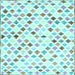 Square Southwestern Light Blue Country Rug, con702lblu