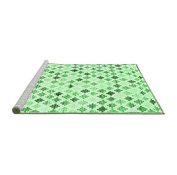 Sideview of Machine Washable Southwestern Emerald Green Country Area Rugs, wshcon702emgrn