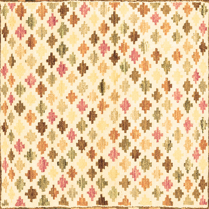 Square Machine Washable Southwestern Brown Country Rug, wshcon702brn