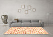 Machine Washable Southwestern Orange Country Area Rugs in a Living Room, wshcon702org